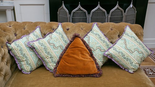Lot 6 - A set of four decorative square scatter...
