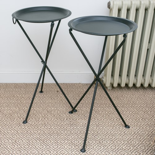 Lot 72 - A pair of contemporary black japanned metal...