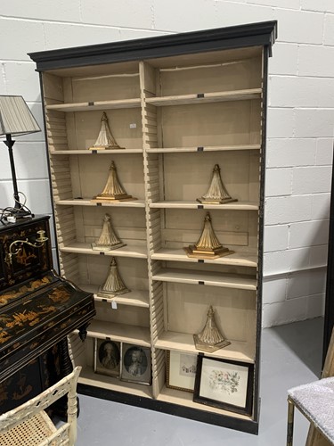 Lot 8 - A pair of estate style ebonised and distressed...