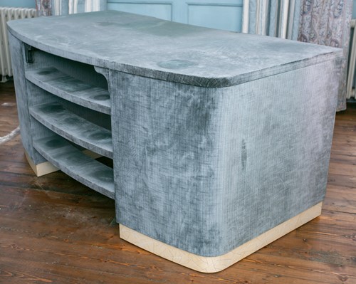 Lot 93 - A contemporary eau de nil velvet covered cove...