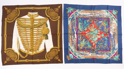 Lot 316 - Hermes. A Brandebourg silk scarf; designed by...