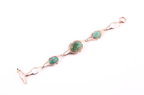 Lot 357 - A hardstone bracelet, the articulated bracelet...