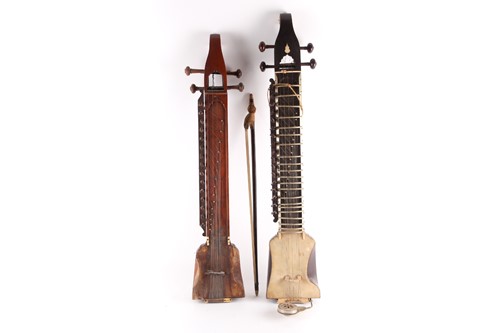 Lot 175 - Two Indian Dilruba, 20th century, each with...