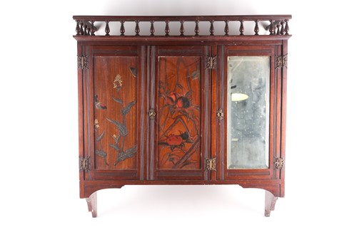Lot 120 - An Aesthetic Movement wall mounted walnut...