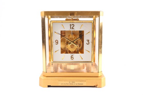 Lot 218 - A Jaeger-Le-Coultre gilt brass Atmos mantel...