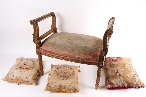 Lot 266 - A Louis XVI style carved wood and gilt gesso...