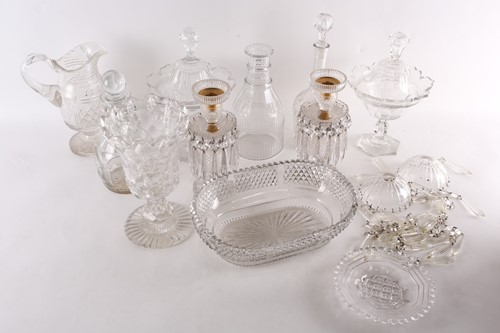 Lot 291 - Two matching cut glass sweetmeat pedestal...