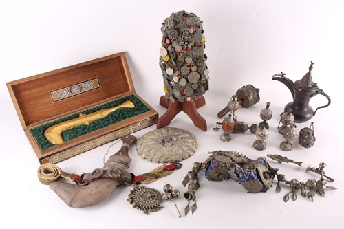 Lot 169 - Two Mongolian/Yemeni wedding headdress, with...