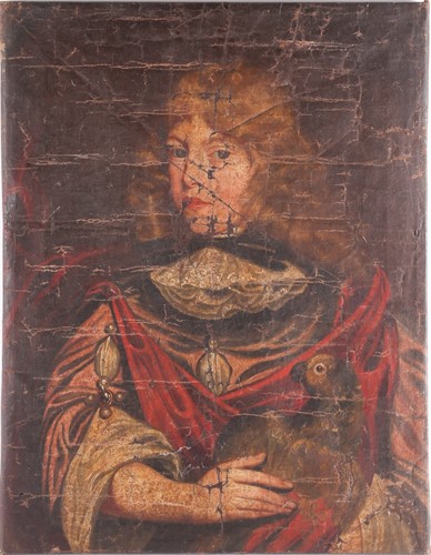 Lot 12 - 18th-century school, an unframed portrait of a...