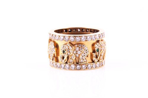 Lot 232 - A Cartier 'Elephant' ring, the wide band...