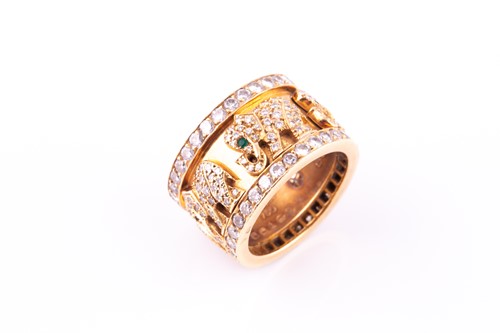 Lot 232 - A Cartier 'Elephant' ring, the wide band...