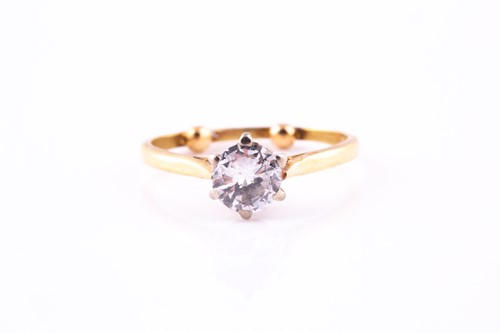 Lot 99 - A single-stone diamond ring, the round...