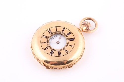 Lot 406 - A late Victorian 18ct gold half-hunter cased...