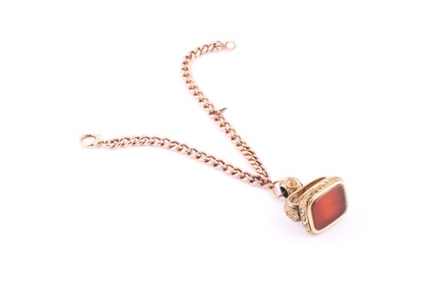 Lot 130 - An early 20th century rose gold curb link...