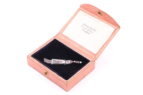 Lot 268 - A French Art Deco platinum and multi gem...