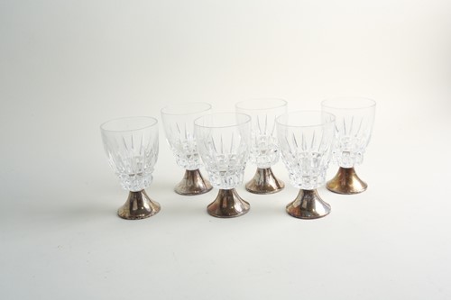 Lot 381 - A set of six Mappin and Webb glasses, each on...