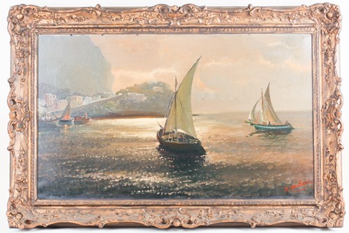Lot 32 - 20th-century school, coastal landscape with...