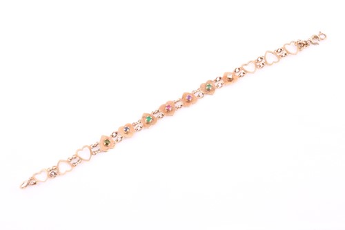 Lot 109 - A multi stone set "Dearest" style bracelet,...