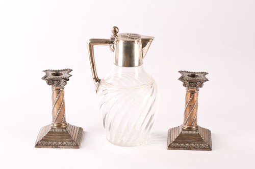 Lot 373 - A pair of Edwardian silver Corinthian column...