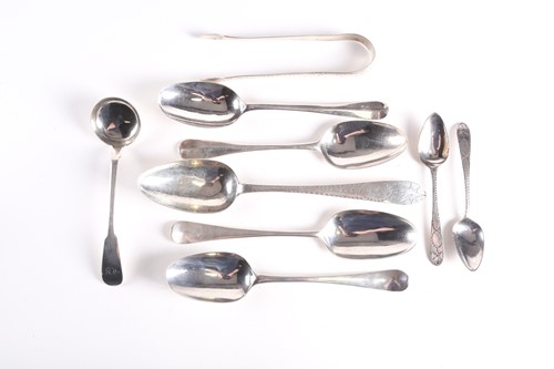Lot 377 - A collection of English and Irish silver...