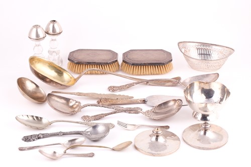 Lot 372 - A sterling silver circular bowl with waved and...