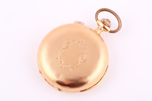 Lot 401 - An 18ct gold cased minute repeater chronograph...