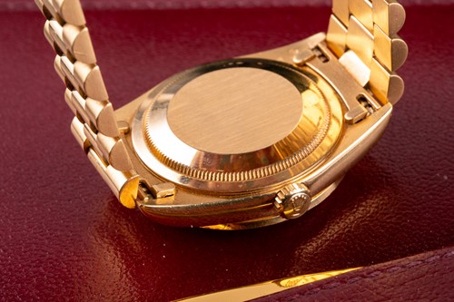 Lot 552 - A 36mm Rolex Day-Date in 18ct yellow gold with...