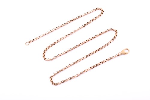 Lot 155 - A yellow metal 20-inch belcher chain, the...