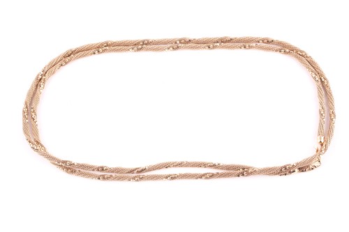 Lot 174 - A yellow gold chain necklace, ropetwist fancy...