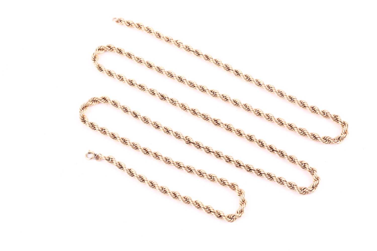 Lot 56 - A yellow precious metal ropetwist necklace,...