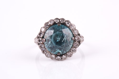 Lot 103 - An early 20th century blue zircon and diamond...