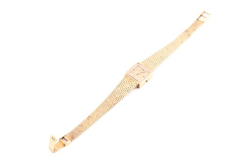 Lot 279 - A Bulova ladies wristwatch the square dial...