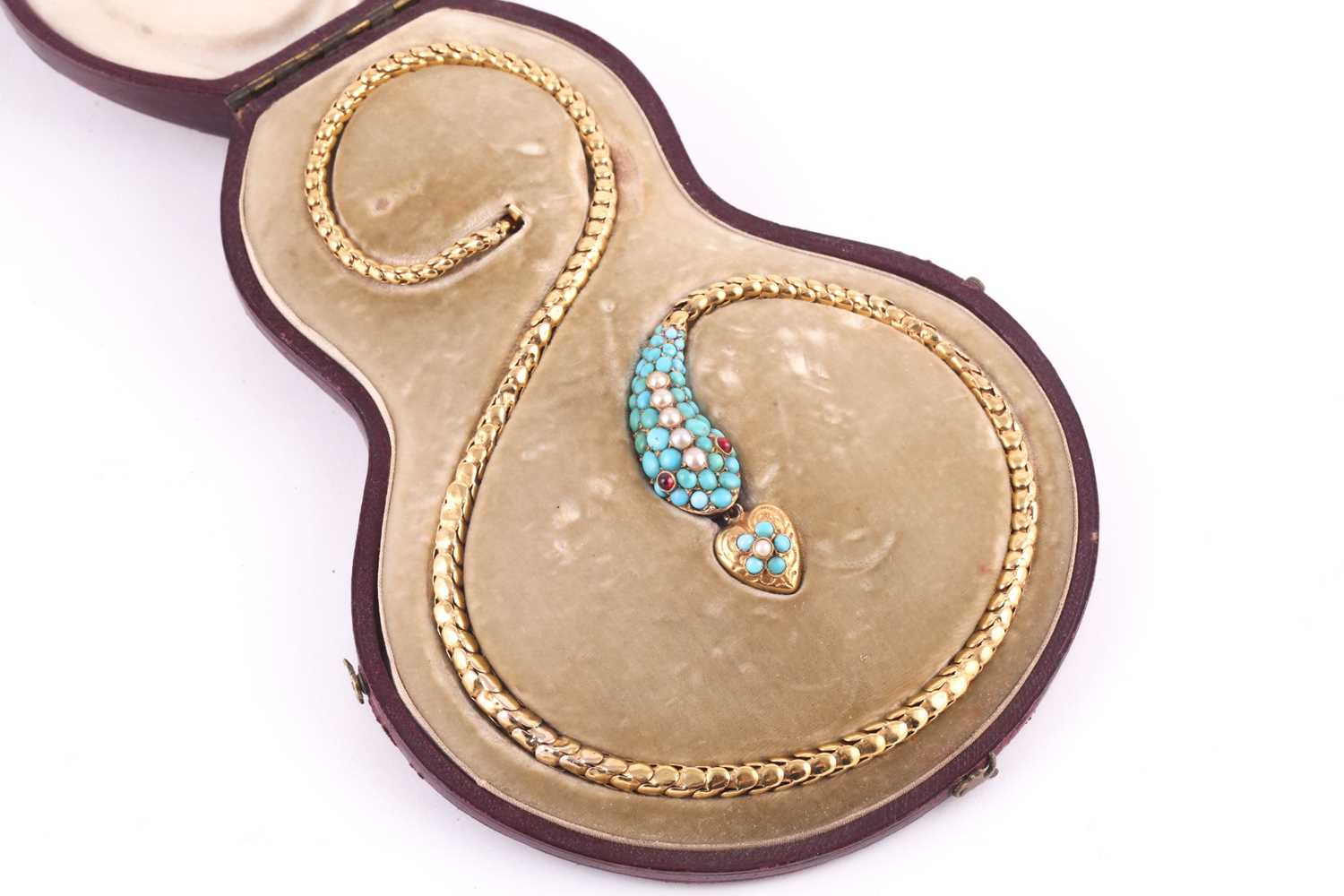 Lot 4 - A Victorian turquoise, seed pearl and garnet...