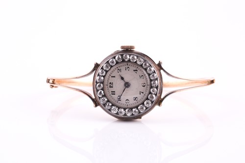 Lot 398 - A Le Roy et Fils ladies wristwatch, set with...