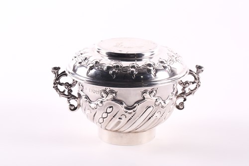 Lot 370 - A late Victorian porringer and cover; London...