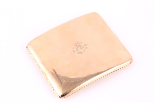 Lot 322 - A 9 carat yellow gold curved rectangular...