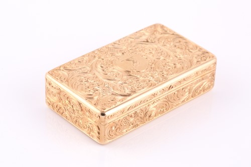Lot 320 - A Victorian18 carat yellow gold rectangular...