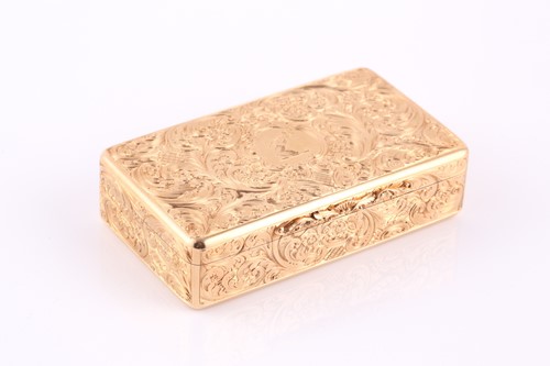 Lot 320 - A Victorian18 carat yellow gold rectangular...