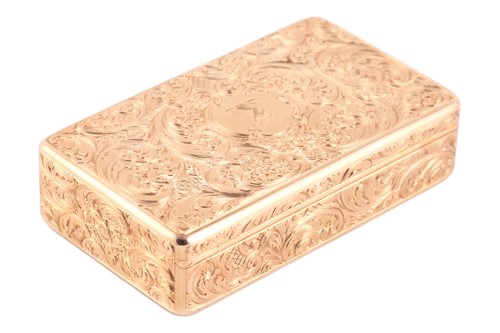 Lot 320 - A Victorian18 carat yellow gold rectangular...