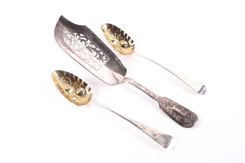 Lot 358 - A pair of silver George III silver old english...