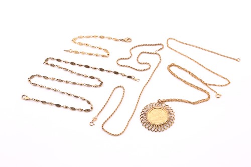 Lot 224 - An Edwardian sovereign in 9 carat gold...
