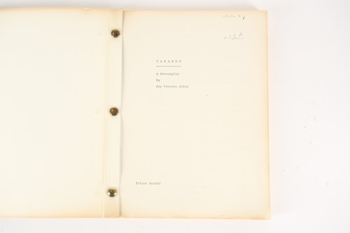 Lot 365 - 'CABARET' (1972) an original film script for...