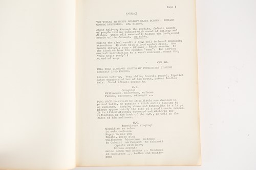 Lot 365 - 'CABARET' (1972) an original film script for...