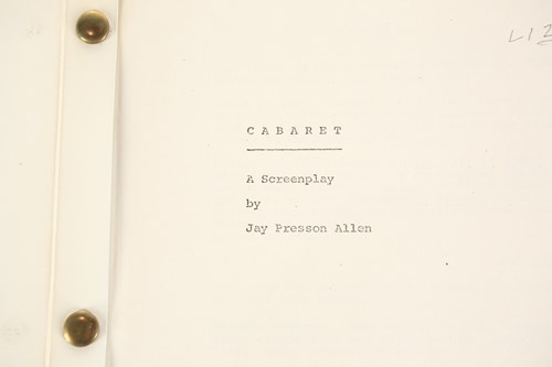 Lot 365 - 'CABARET' (1972) an original film script for...