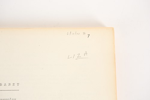 Lot 365 - 'CABARET' (1972) an original film script for...