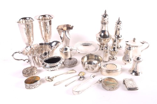 Lot 301 - A collection of silver and white metal...