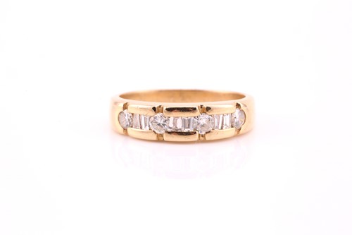 Lot 43 - A ten stone half hoop diamond ring, composed...