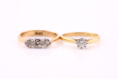Lot 99 - A single stone diamond ring, the round...