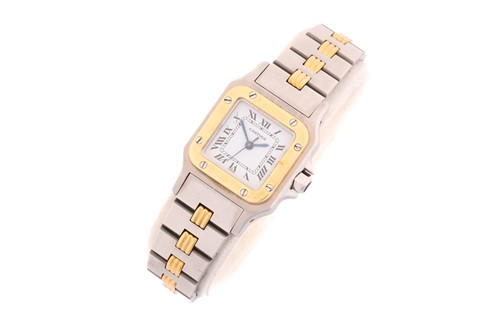 Lot 360 - A Cartier Santos lady's automatic wristwatch,...