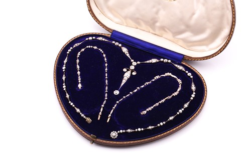 Lot 129 - A late Victorian diamond demi-parure, circa...